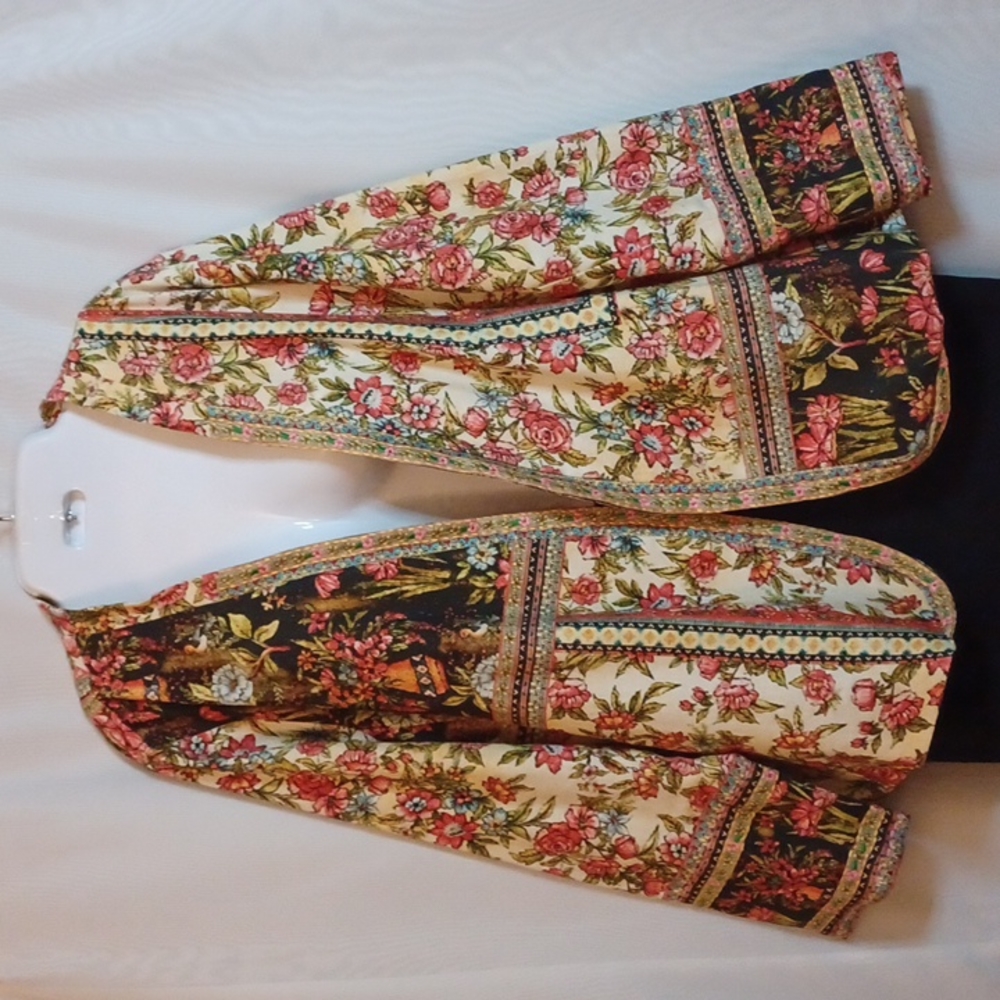 Anthro.Vineet Bahl. Women' Floral Embroidery Open Front Boho Blazer- XL